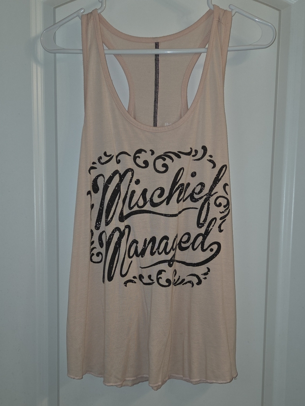 Peach Graphic Racerback Tank Top - Mischief Managed
